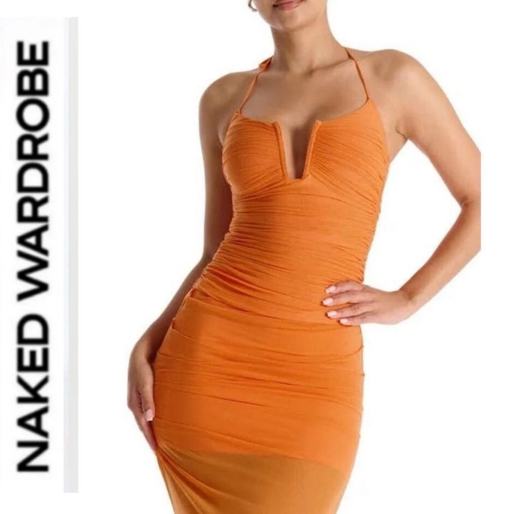 Naked Wardrobe 🧡 hourglass Orange Halter top